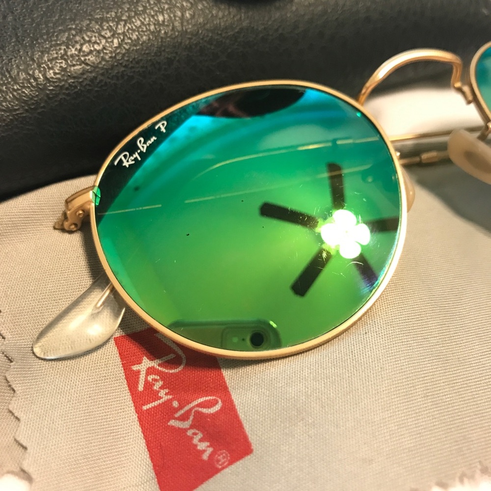 Ray-Ban Round Green Reflective Sunglasses